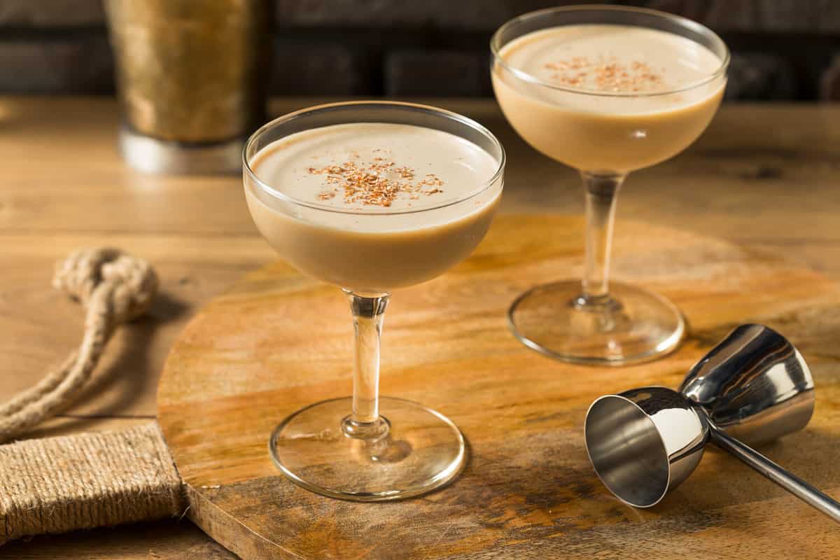 Boozy Refreshing Brandy Alexander Cocktail with Creme de Cacao