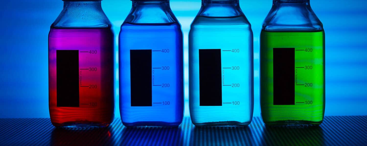 set of of food colorants, food additives