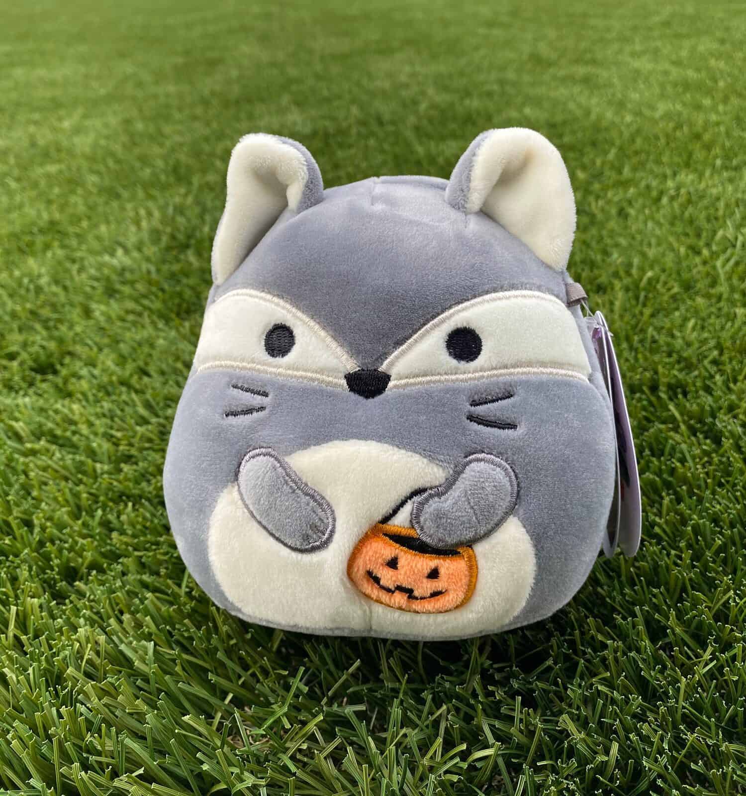 Fox squishmallow in the grass