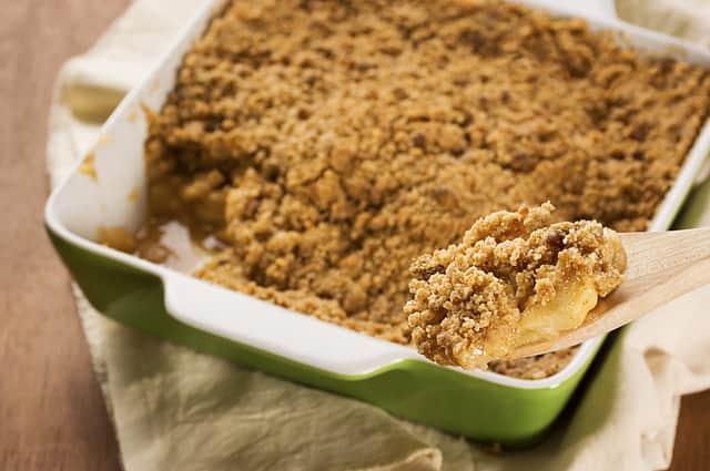 Scoop of Apple Crisp or Apple Crumble