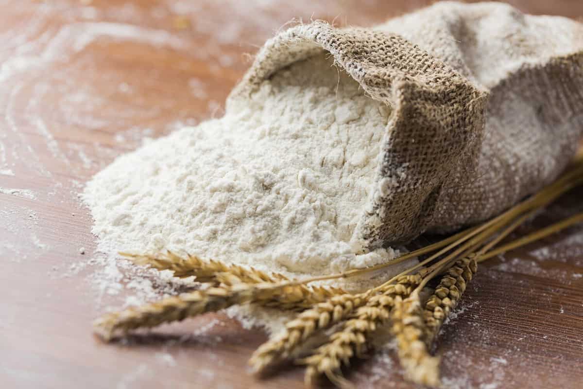 Flour, wheat, closeup.