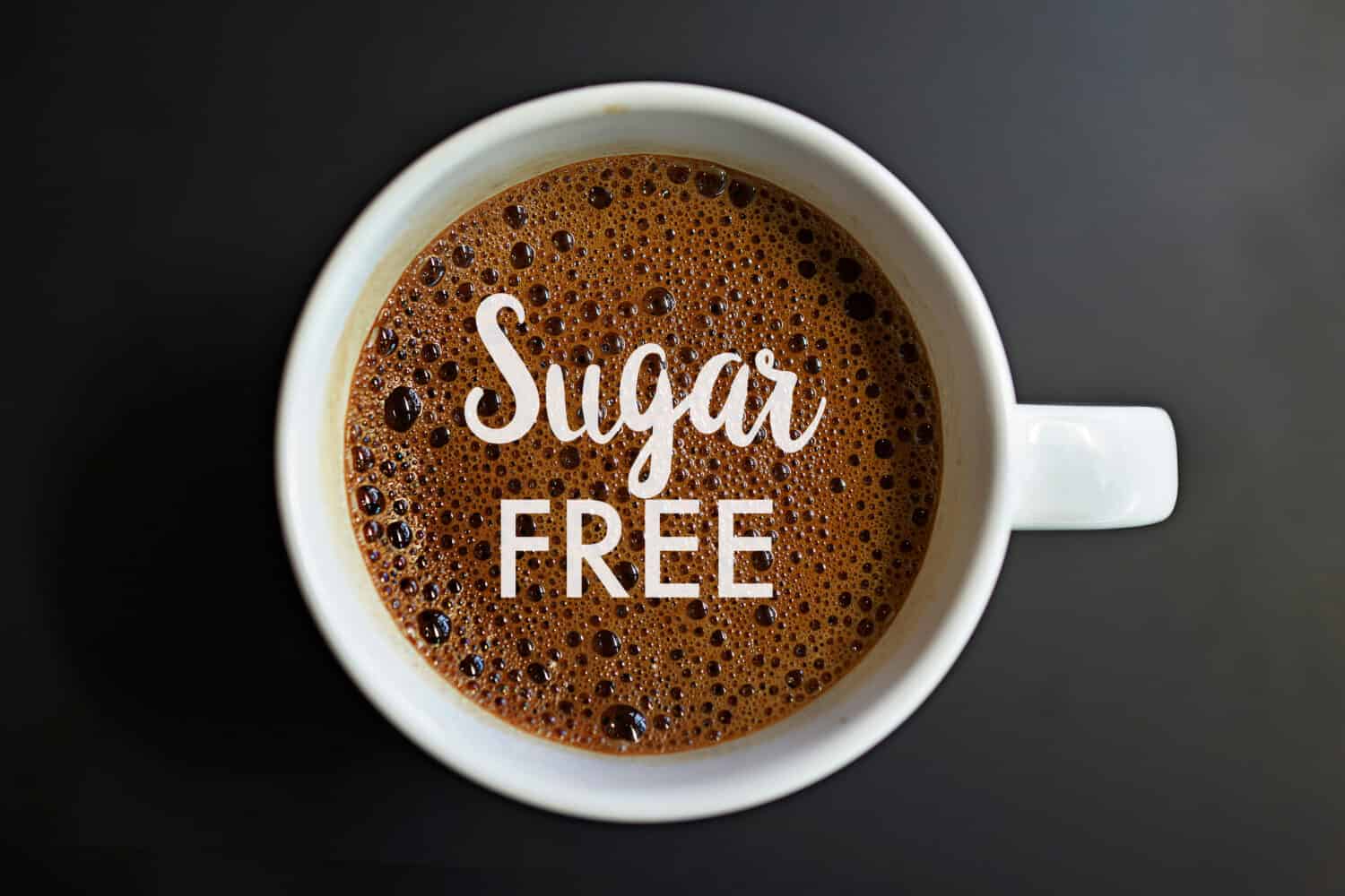 Sugar free word on Coffee cup concept
