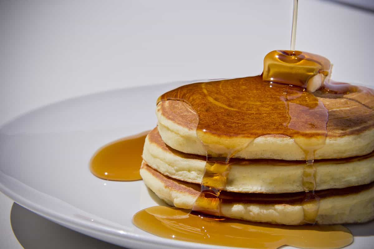 Breakfast pancake butter and agave honey syrup