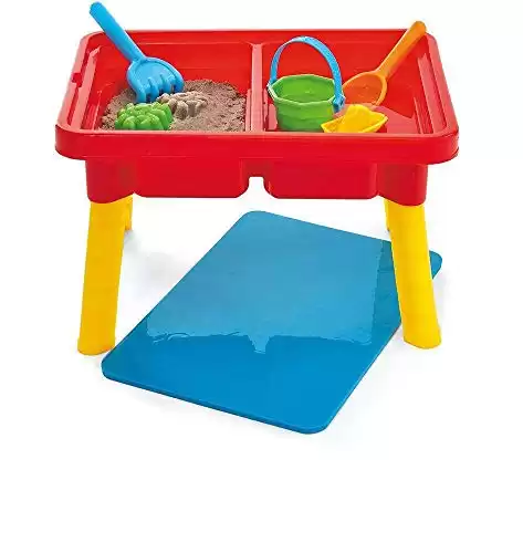 Toddler Sensory Kids Table with Lid | Sensory Bin | Kidoozie | Mega Block Compatible Lid | Indoor Outdoor Use , Red, G02521 17 x 12.5 x 11 inches