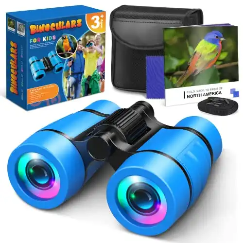 Toys for 3-8 Year Old Boys: LET'S GO! Binoculars for Kids with Bird Watching Manual Gifts for 4 5 6 7 8 Year Old Boy Girls Outdoor Learning Toy for Kid Ages 5-7 Camping Telescope Toddler Birthday...