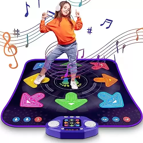 Dance Mat Toys  with Light Up 8-Buttons & Wireless Bluetooth