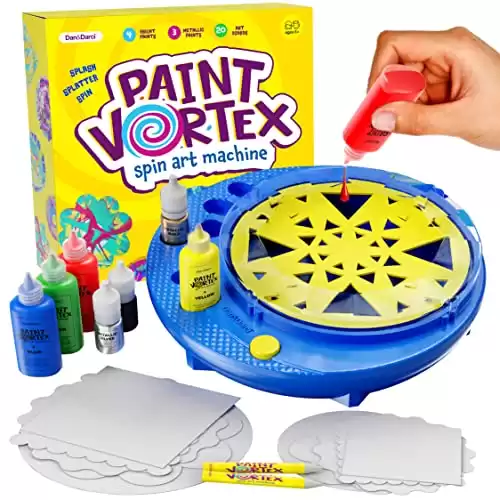 Dan&Darci Spin Art Machine Kit - Paint Spiral Station Center - Arts & Crafts Toys for Girls & Boys of All Ages - Cool Gifts - Motorized Spinner Craft Workstation - Kid Gift Ideas