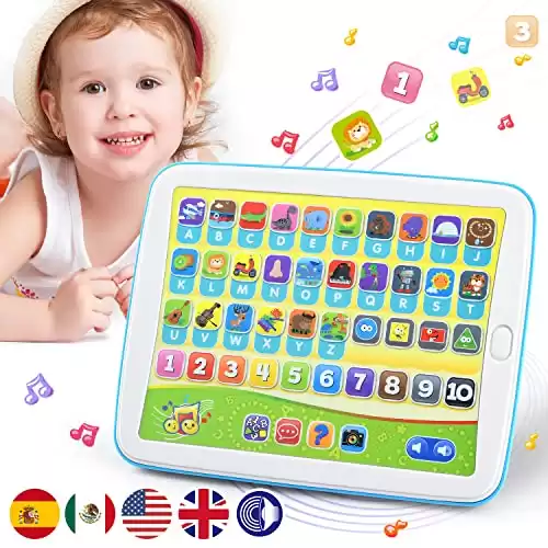 Bilingual Spanish & English Learning Toys for Toddlers Kids Interactive Learning Tablet