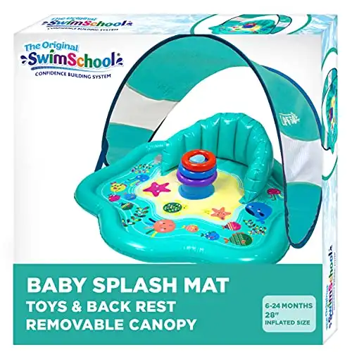 SwimSchool Baby Splash Play Mat with Adjustable Canopy
