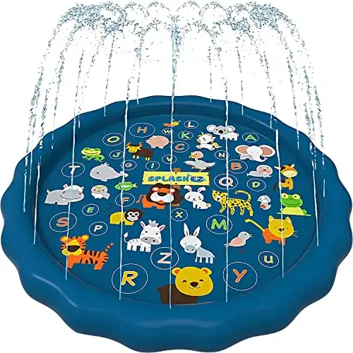 SplashEZ 3-in-1 Splash Pad, Sprinkler for Kids and Baby Pool for Learning