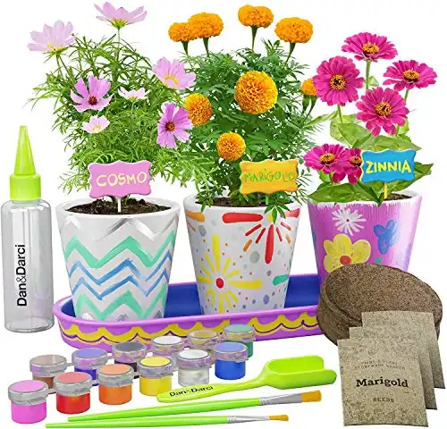 Paint & Plant Stoneware Flower Gardening Kit for Kids