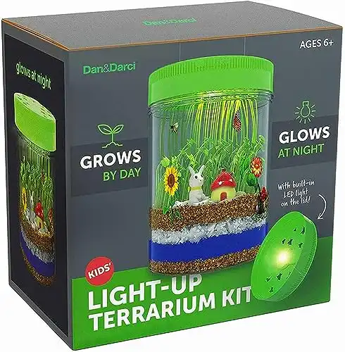 Light-Up Terrarium Kit for Kids - STEM Science Kits - Birthday Gifts for Kids - Educational DIY Kids Toys for Boys & Girls - Crafts Projects Gift Ideas for Ages 4 5 6 7 8-12 Year Old Age Boy &...