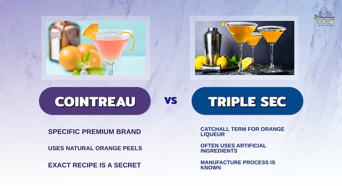 Infographic comparing Cointreau and triple sec.