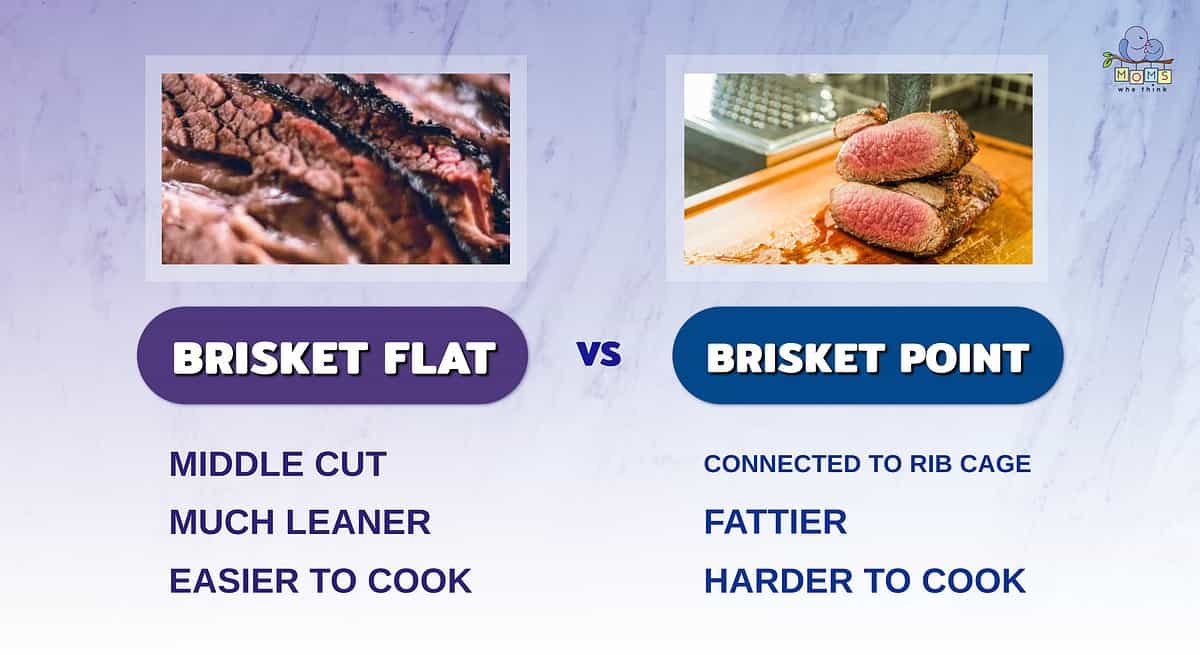 Infographic comparing brisket flat and brisket point.