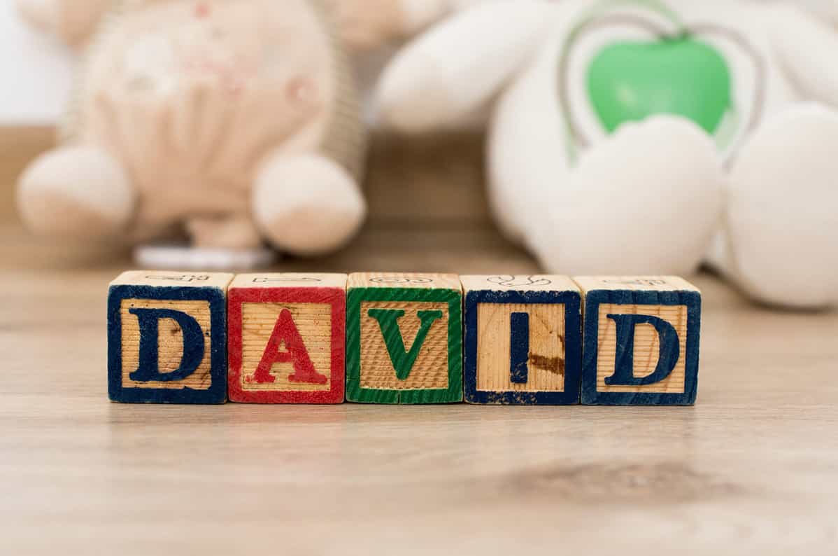 Wooden cubes with the name David