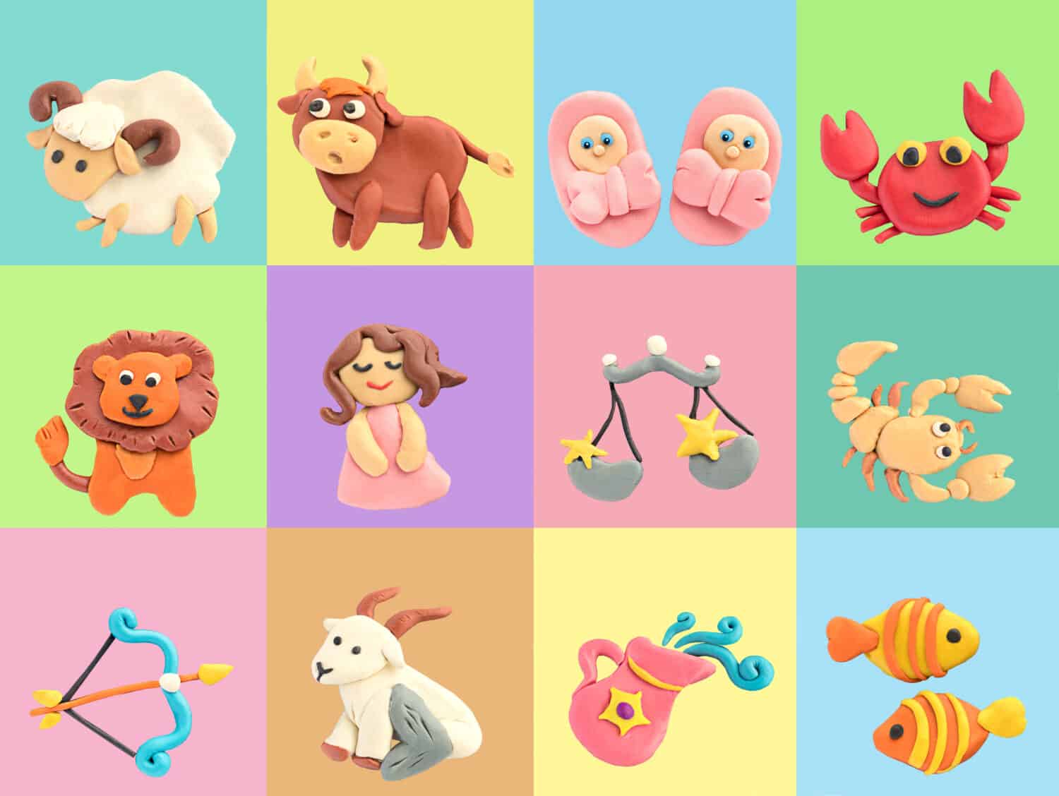 A set of cute zodiac signs