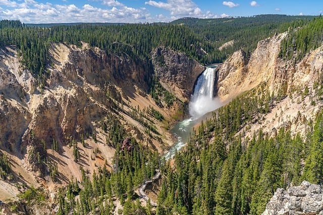 Yellowstone Lower Falls of the Grand Canyon in the Yellowstone National Park, Wyoming.