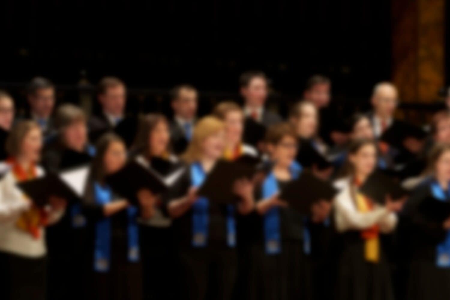 Blurred photo of choir singing in concert
