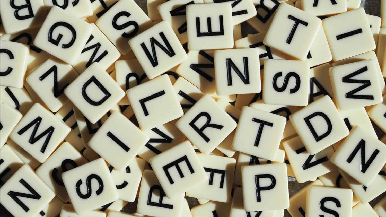 mixed up capital letters as background