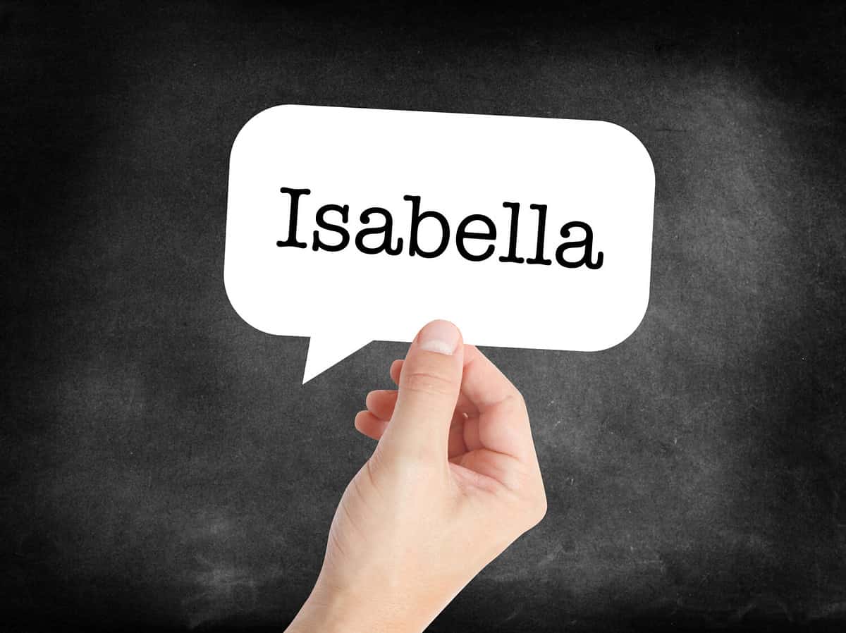 Isabella written in a speechbubble