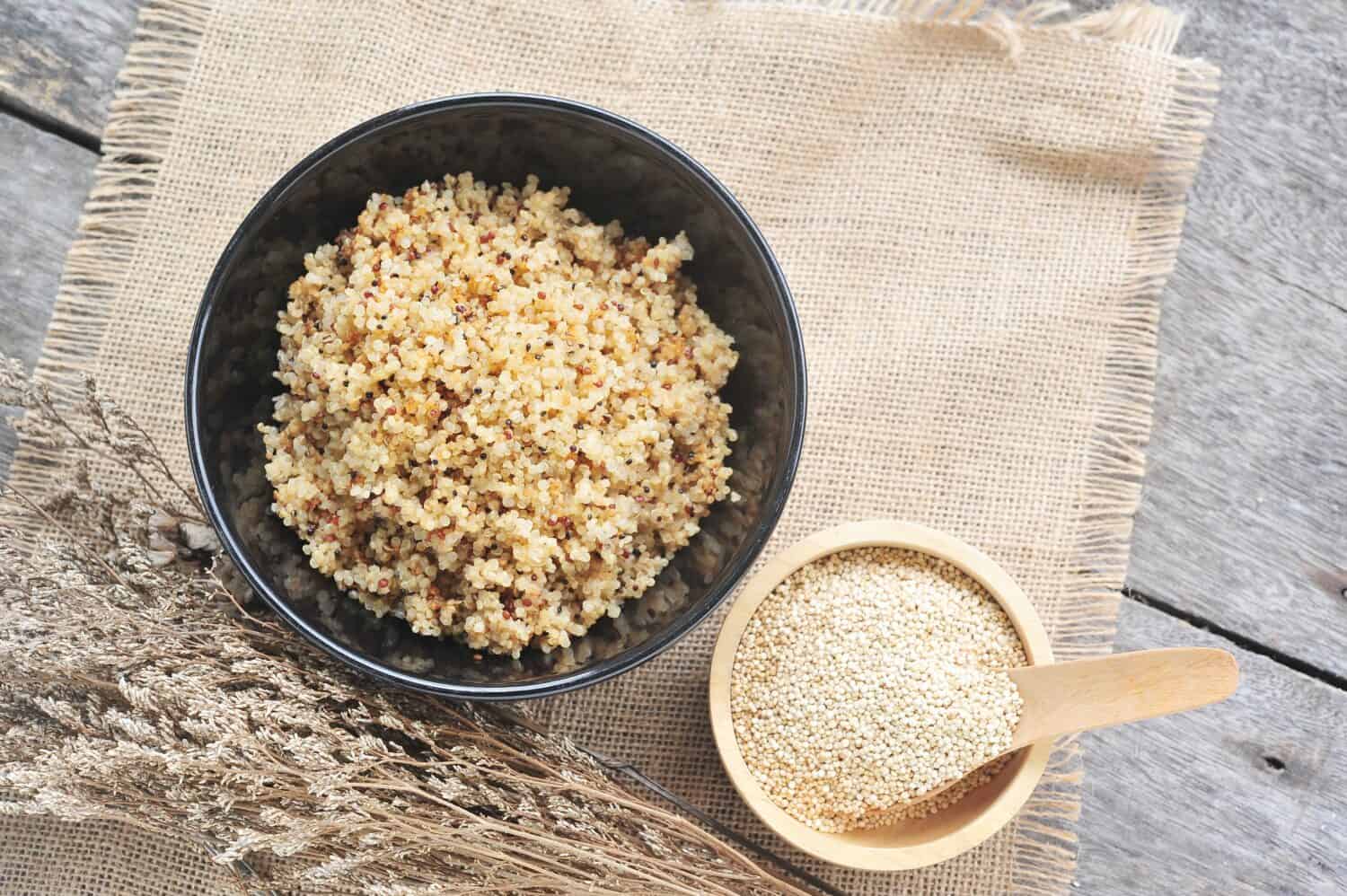 cooked quinoa in a bowl.