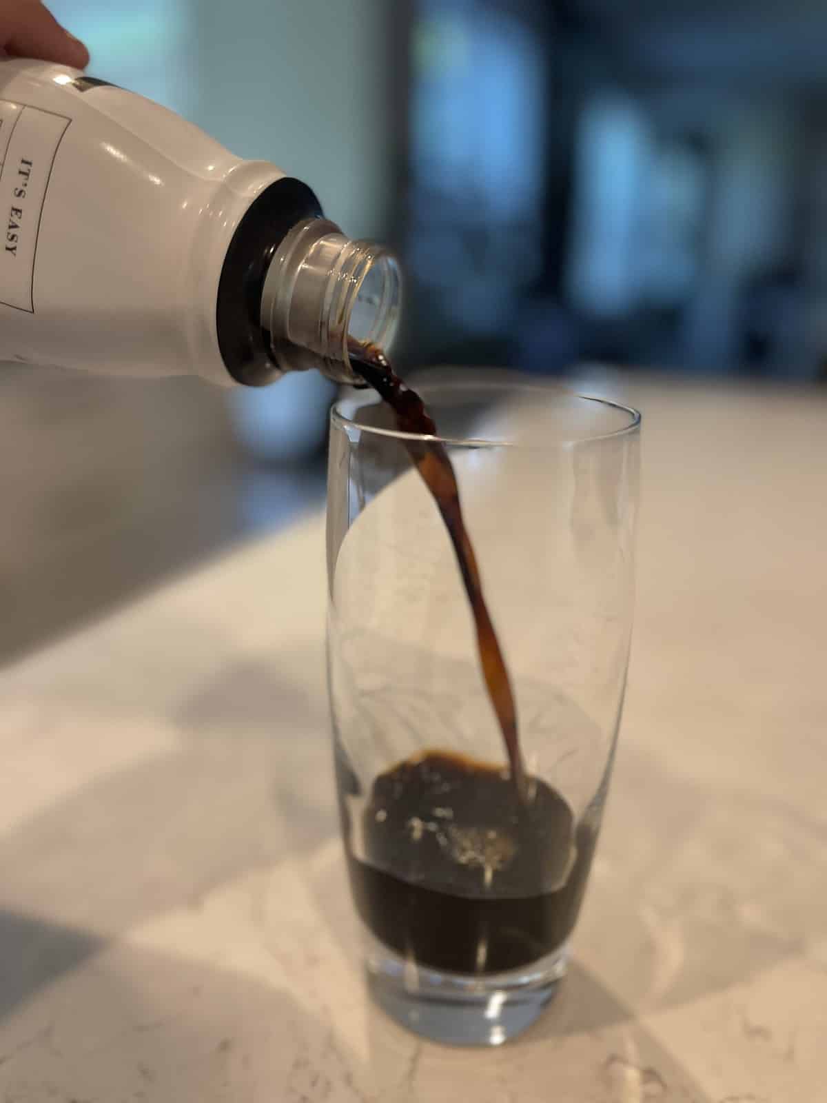 Pouring a Glass of Cold Brew Concentrate