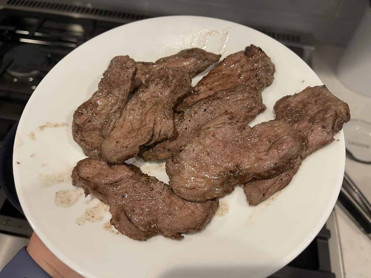 Costco Grass-Fed Sirloin Beef on a Plate