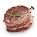 Bacon Wrapped Beef Fillet On White Background