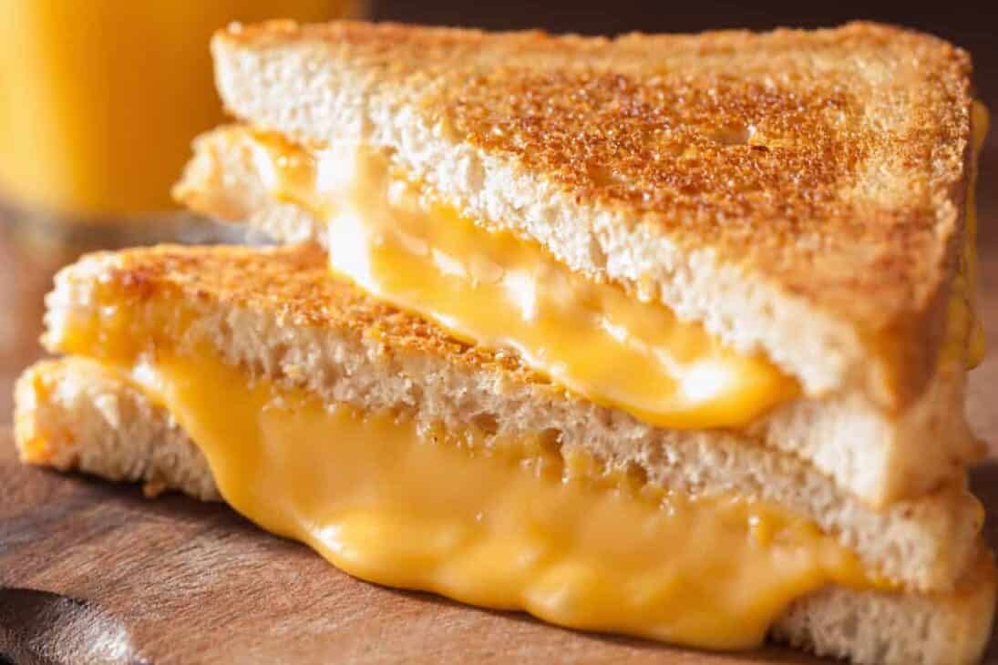homemade grilled cheese sandwich for breakfast