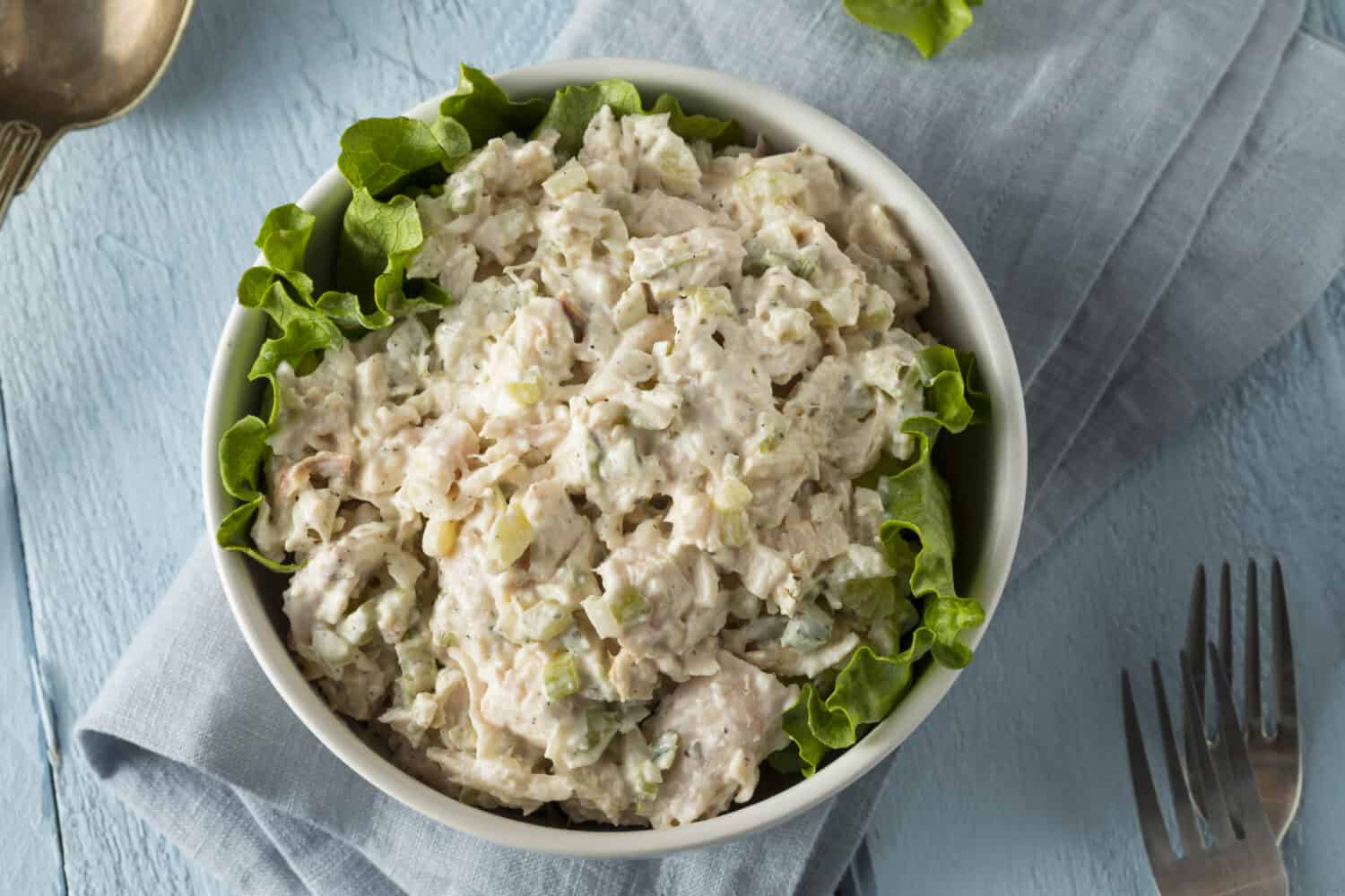 Homemade Healthy Chicken Salad in a Bowl