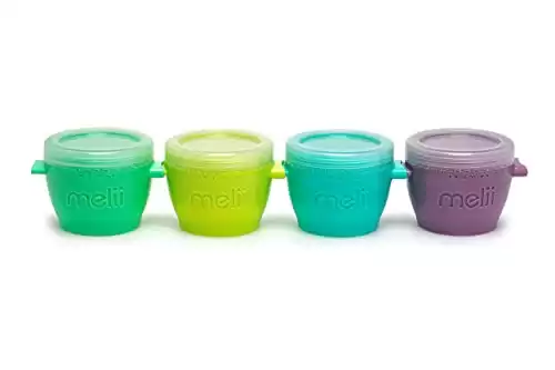 melii Snap & Go Baby Food Storage Containers with lids, Snack Containers, Freezer safe - Set of 4, 4oz