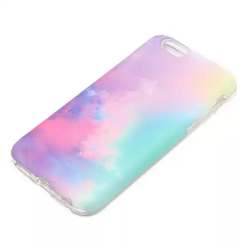 uCOLOR Pastel Gradient Case Compatible with iPhone 6S/6/8/7/SE 2nd/SE 3 (2022) 4.7" Cute Protective Case Matt Slim Soft TPU Silicon Shockproof Cover