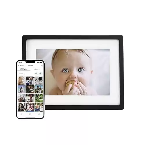 Skylight Digital Picture Frame: WiFi Enabled with Load from Phone Capability, Touch Screen Digital Photo Frame Display - Customizable Gift for Friends and Family - 10 Inch Black