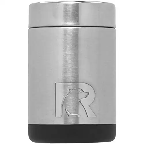 RTIC Can Cooler Insulated, Beer, Beverage, Soda Can Cooler with Lid, Stainless Steel Metal, Double Wall Insulation Coozie for Cans, Sweat Proof, 12oz, Stainless Steel