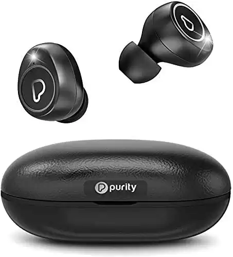 Purity True Wireless Earbuds with Immersive Sound, Bluetooth 5.0 Earphones in-Ear with Charging Case Easy-Pairing Stereo Calls/Built-in Microphones/IPX5 Sweatproof/Pumping Bass for Sports,Workout,Gym