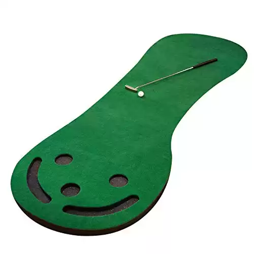 SHAUN WEBB Golf Putting Green Indoor Mat. Step Up Your Game and Impress Your Friends. Practice Anywhrere with This Training Aid: Basement, Backyard, Office. Large 3 x 9 Feet Realistic Matt Surface