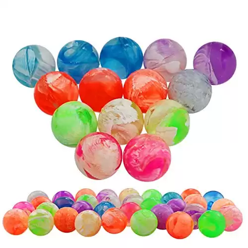 Agreatca 100 pcs Cloud 19 mm Bouncing Balls，Mini Neon Swirl Bouncing Balls，Neon Bouncing Balls Bulk Kit for Kids, Rubber Swirl Bouncing Balls
