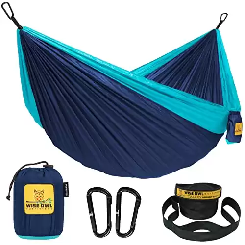 Wise Owl Outfitters Camping Hammock - Camping Essentials, Portable Hammock Single or Double Hammock for Outdoor, Indoor w/Tree Straps