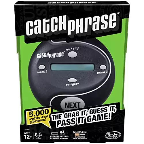 Hasbro Gaming Catch Phrase Game, Handheld Electronic Games, Frustration-Free Packaging, or Stocking Stuffers for Teens, Ages 12 and Up