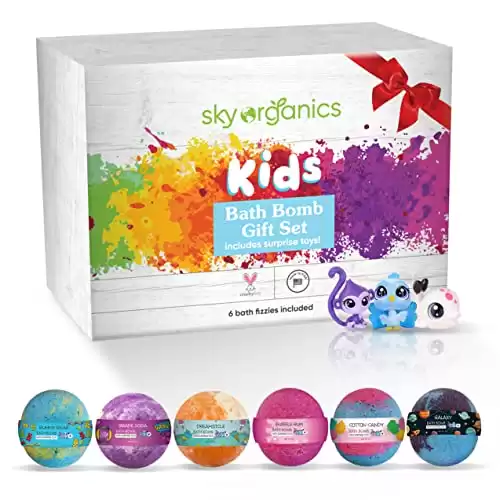 Sky Organics Kids Bath Bomb Gift Set for Body to Soak, Nourish & Enjoy, 6 ct.