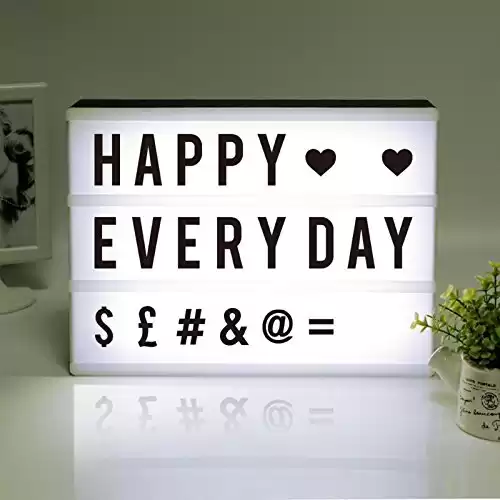 Lexiesxue 2018 New LED Combination Light Box Night Lights Lamp DIY black-and-white Letters Cards USB Port Powered Cinema Lightbox Letters