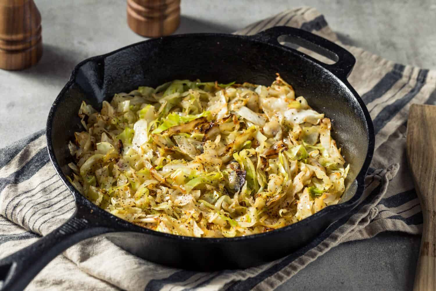 Homemade Irish Sauteed Cabbage with Salt and Pepper