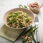 cold rice salad with tuna green beans almond and mint