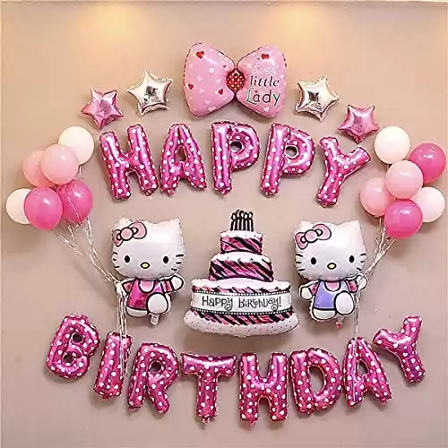 Hello Kitty Happy Birthday Banner Balloons