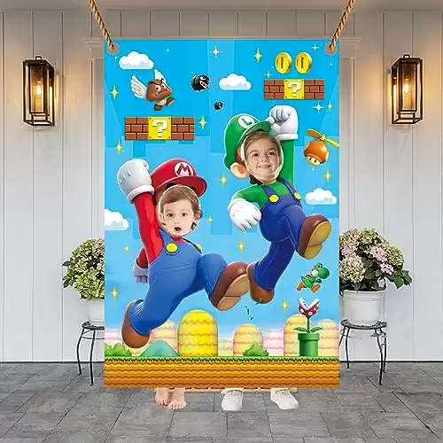 Super Bros Photo Door Banner Large Fabric Face Photography Banner Background
