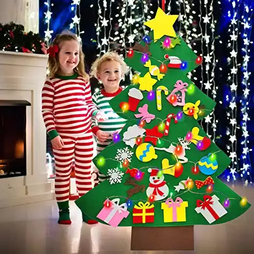 4 Ft Led Felt Christmas Tree for Toddler Kids