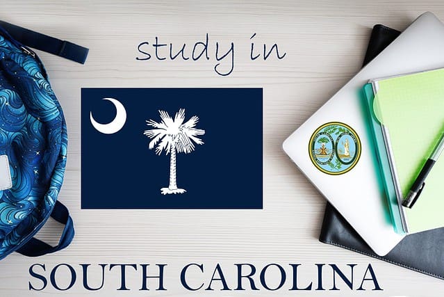 Study in South Carolina. USA state. US education concept. Learn America concept.