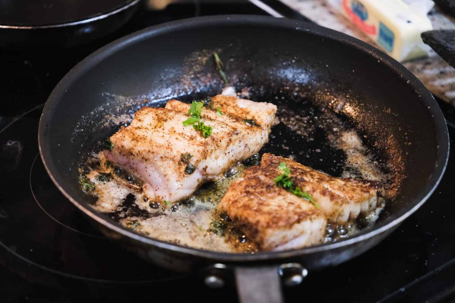 cooking up some grouper for a homemade dinner in florida