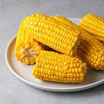 Sweet boiled corn, food concept photo