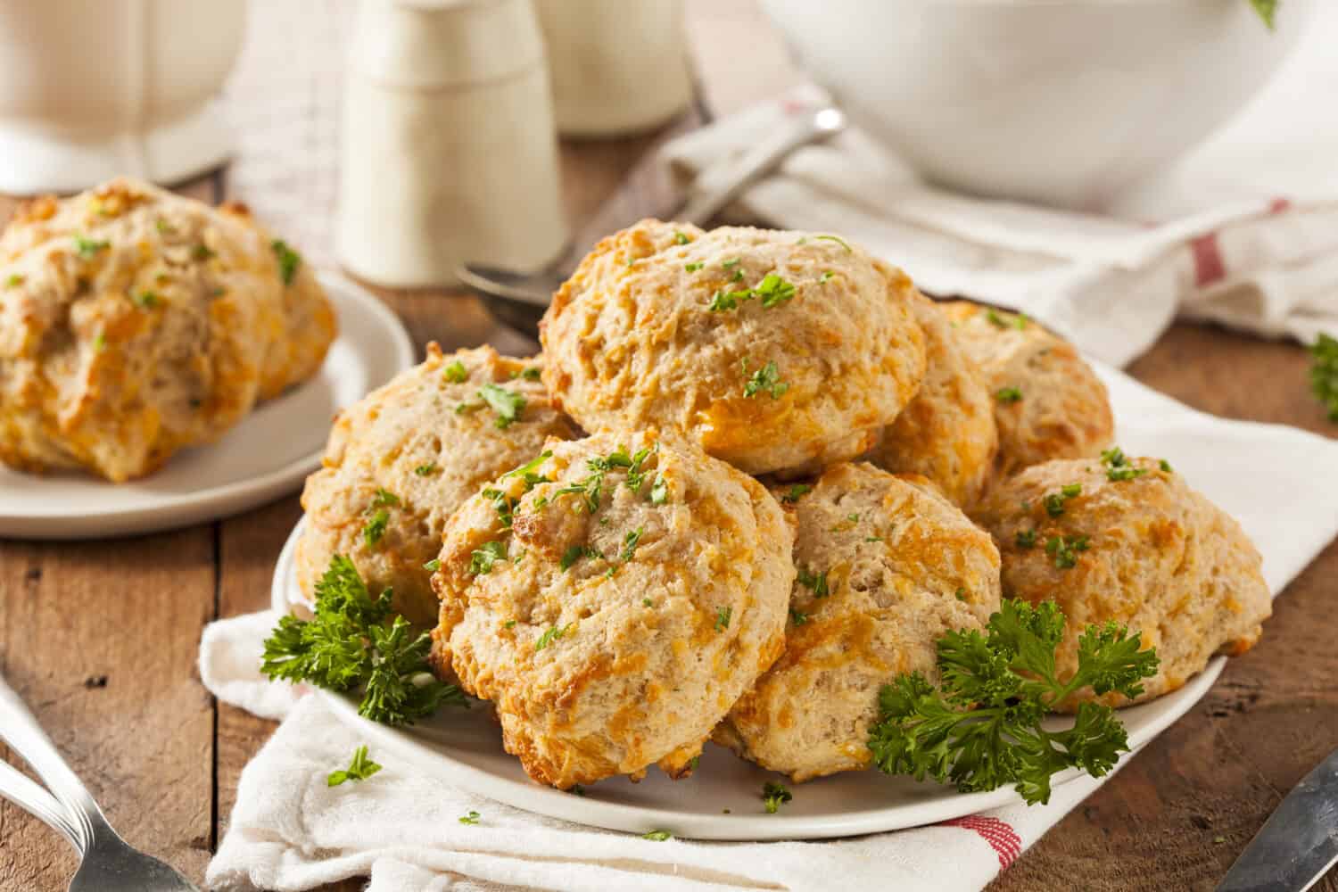 Homemade Cheddar Cheese Biscuits with Parsley